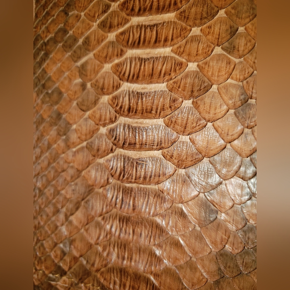 Manual genuine Python snakeskin reptile  brown cognac pants trouser. - Picture 4 of 16